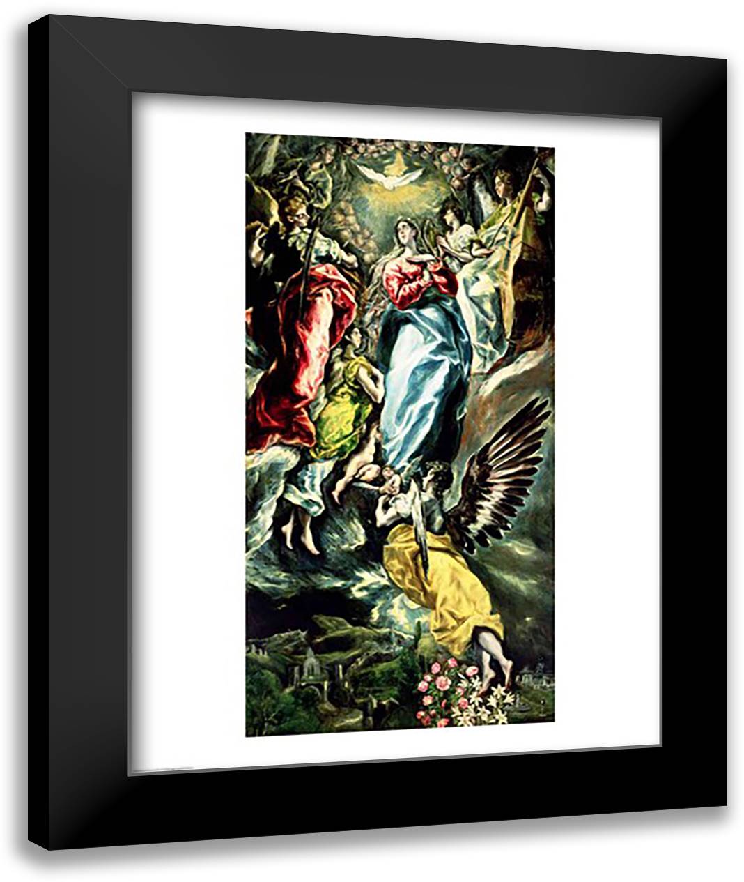 The Immaculate Conception 22x28 Black Modern Wood Framed Art Print Poster by El Greco