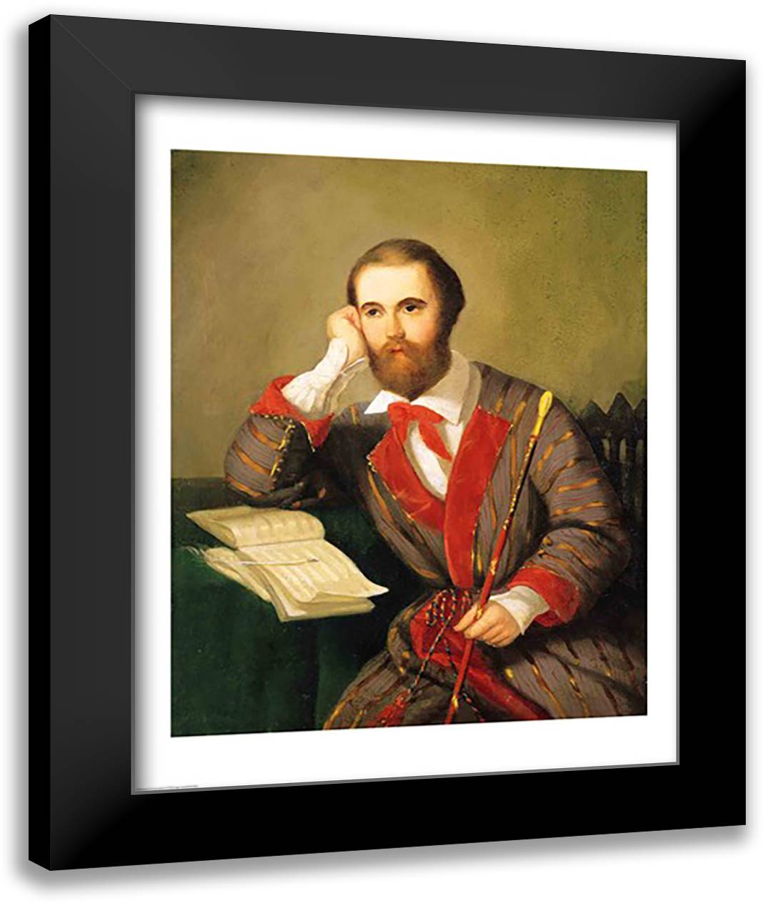 Portrait of a Man, presumed to be Charles Gounod 22x28 Black Modern Wood Framed Art Print Poster by Boilly, Louis-Leopold