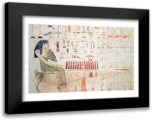 Stela of Princess Nefertiabet 28x22 Black Modern Wood Framed Art Print Poster