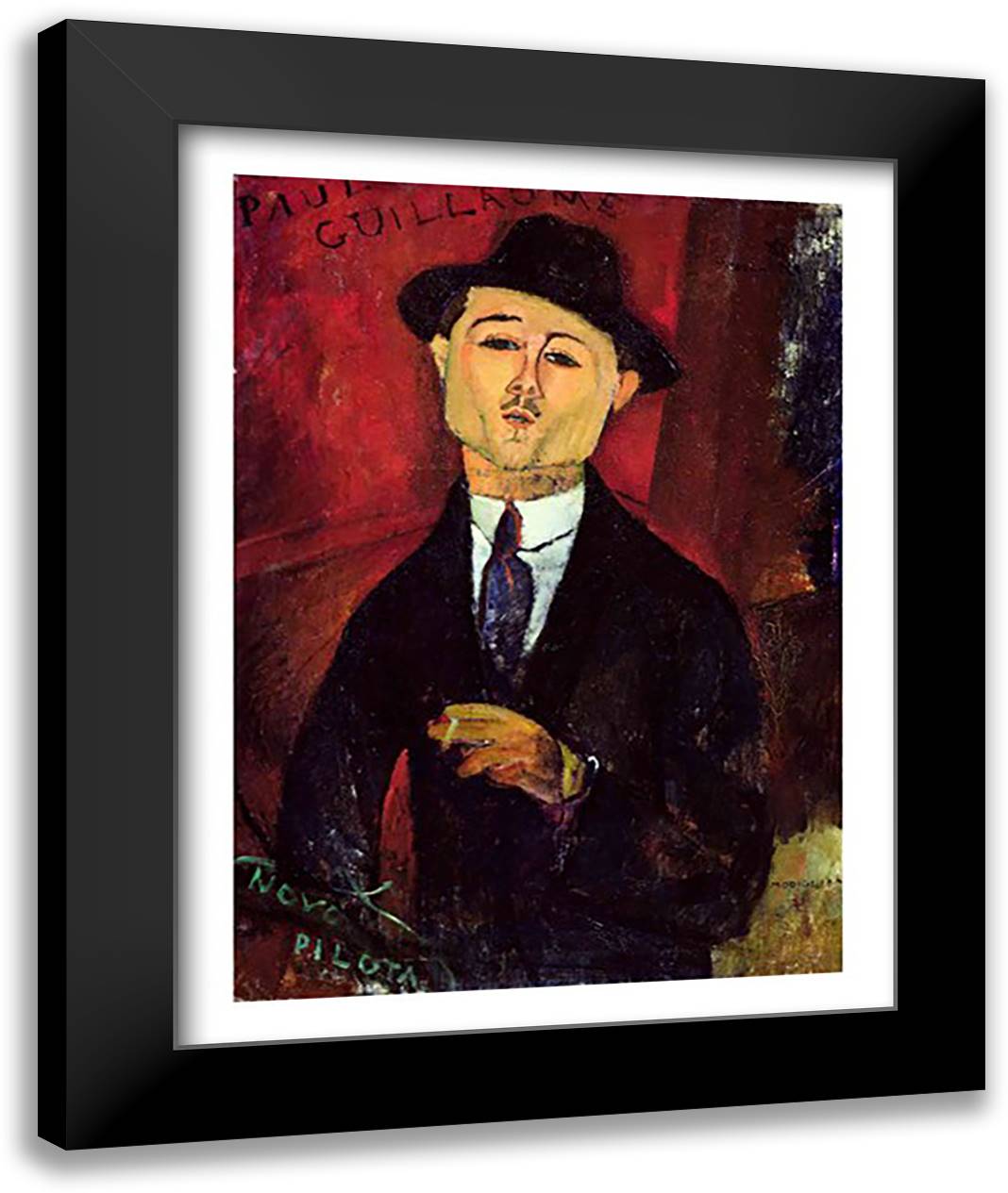 Paul Guillaume 22x28 Black Modern Wood Framed Art Print Poster by Modigliani, Amedeo