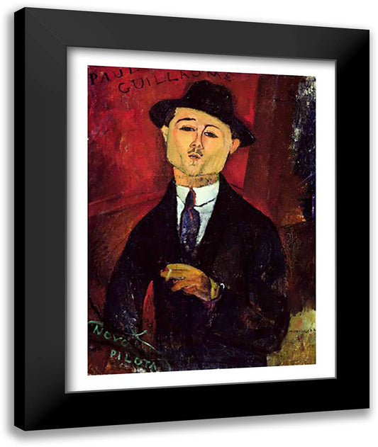 Paul Guillaume 22x28 Black Modern Wood Framed Art Print Poster by Modigliani, Amedeo