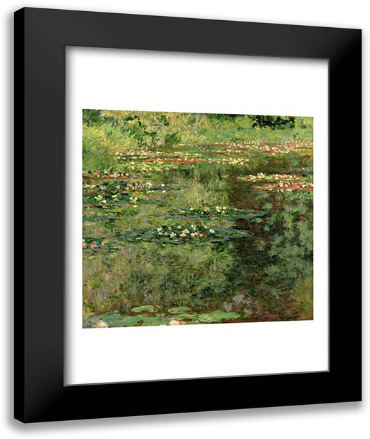 The Waterlily Pond, 1904 22x28 Black Modern Wood Framed Art Print Poster by Monet, Claude