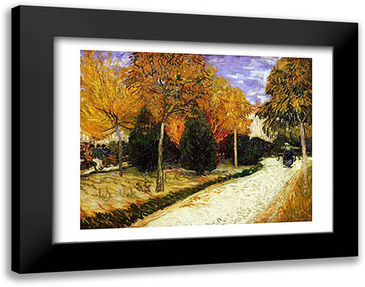 Path in the Park at Arles, 1888 28x22 Black Modern Wood Framed Art Print Poster by Van Gogh, Vincent