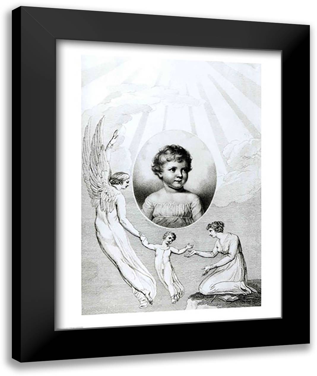 Mary Wollstonecraft Shelley 22x28 Black Modern Wood Framed Art Print Poster by Blake, William