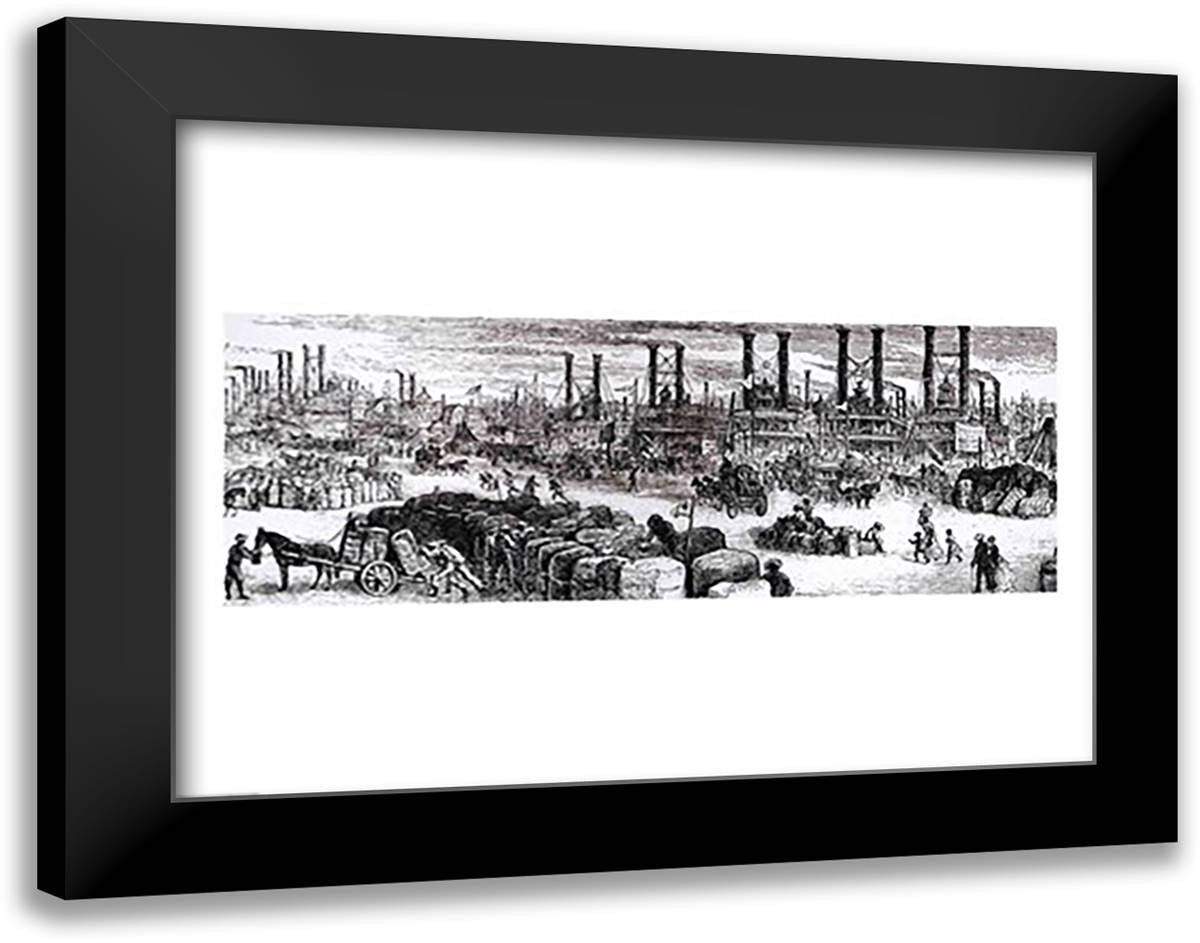 The Levee, New Orleans 28x22 Black Modern Wood Framed Art Print Poster