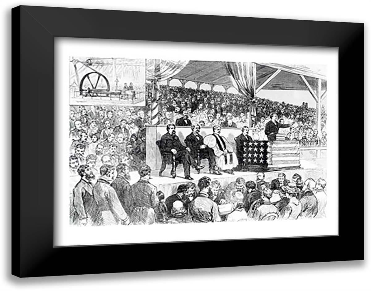 The Atlanta International Cotton Exposition: Opening Address by Governor Colquitt 28x22 Black Modern Wood Framed Art Print Poster