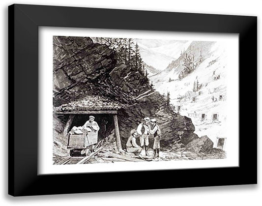 Gold and Silver Mining, Colorado 28x22 Black Modern Wood Framed Art Print Poster