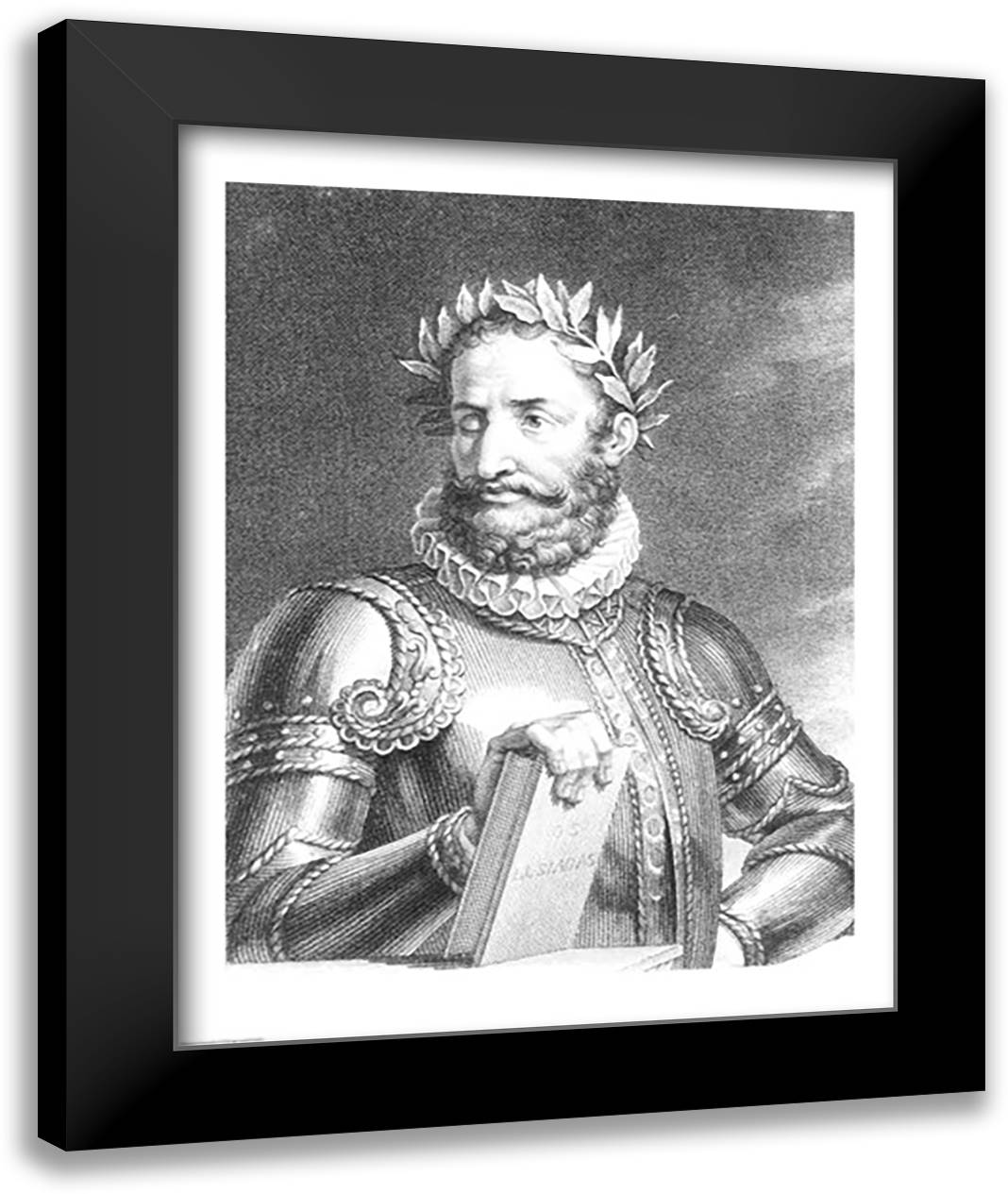 Luiz Vaz de Camoes 22x28 Black Modern Wood Framed Art Print Poster by Gerard, Francois