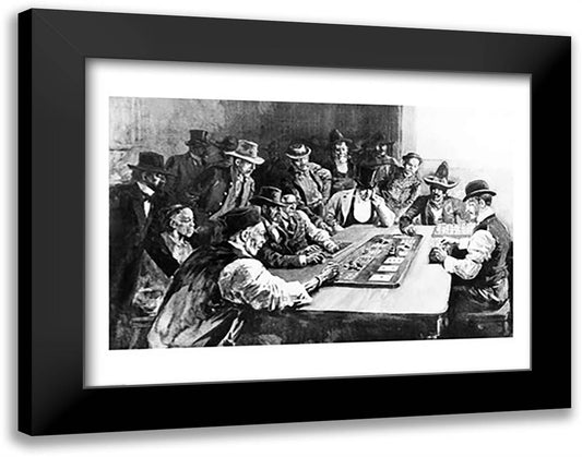 A Faro Game at El Paso 28x22 Black Modern Wood Framed Art Print Poster