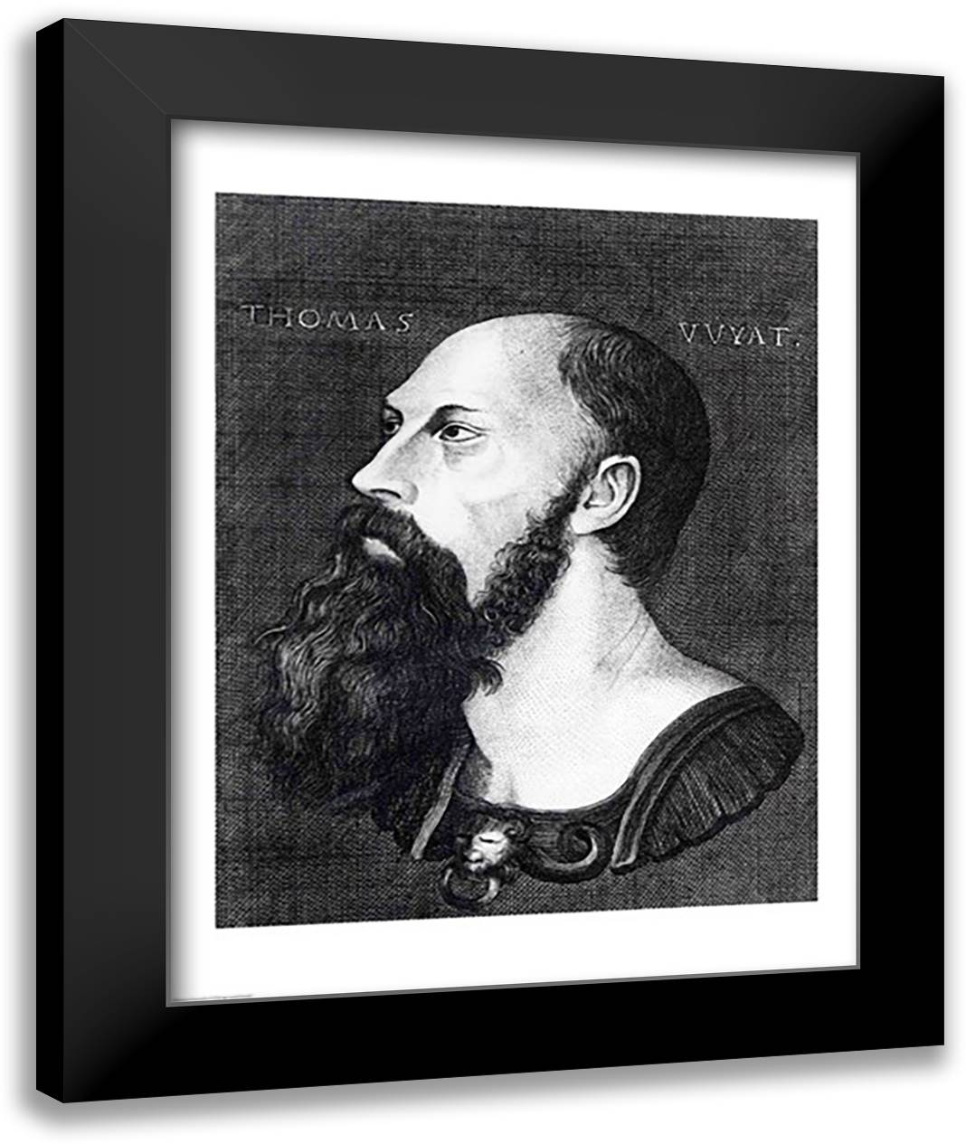 Portrait of Sir Thomas Wyatt the Younger 22x28 Black Modern Wood Framed Art Print Poster by Holbein, Hans
