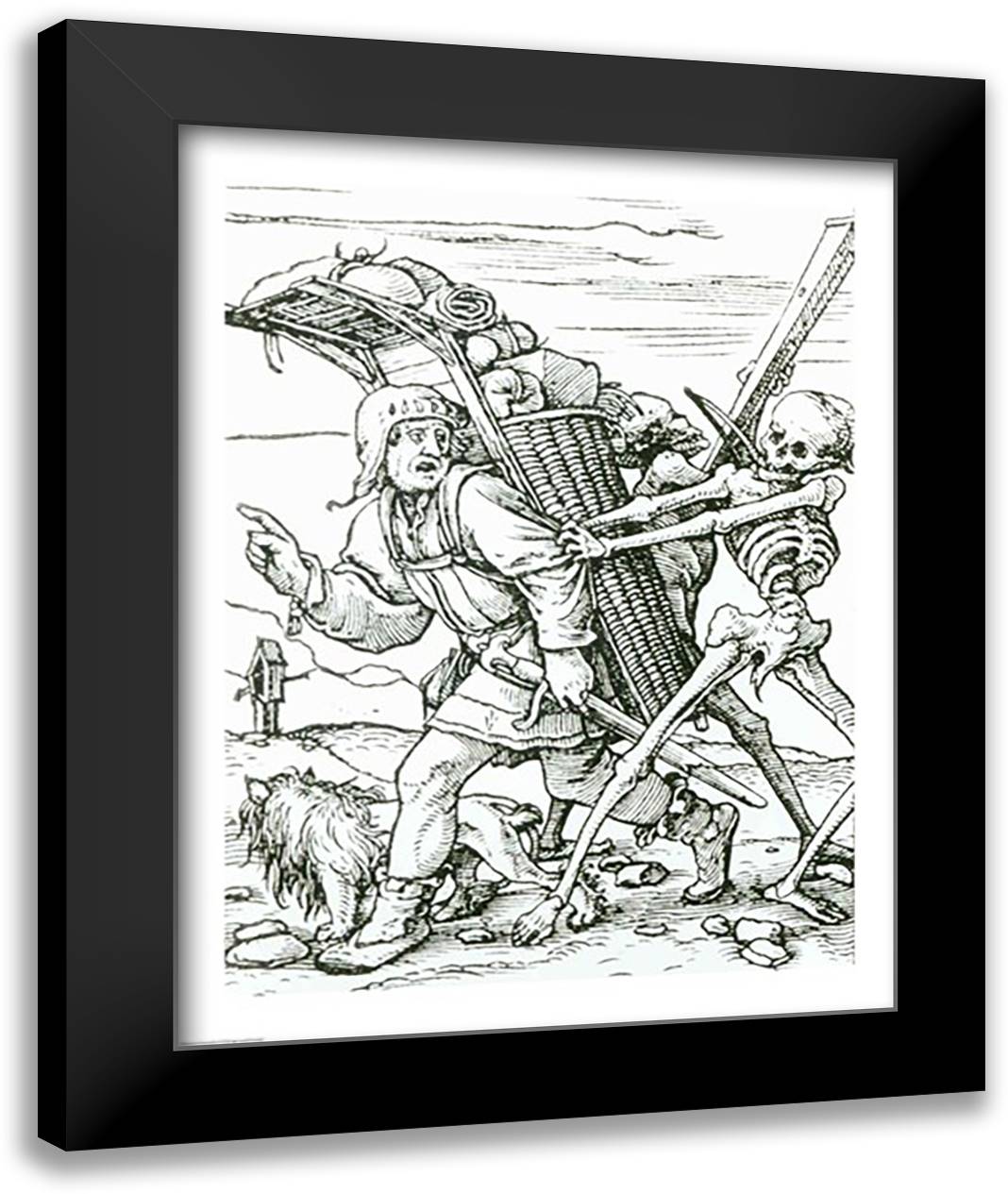 Death and the Pedlar 22x28 Black Modern Wood Framed Art Print Poster by Holbein, Hans