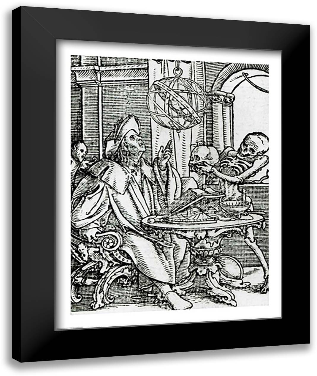 Death and the Astronomer 22x28 Black Modern Wood Framed Art Print Poster by Holbein, Hans