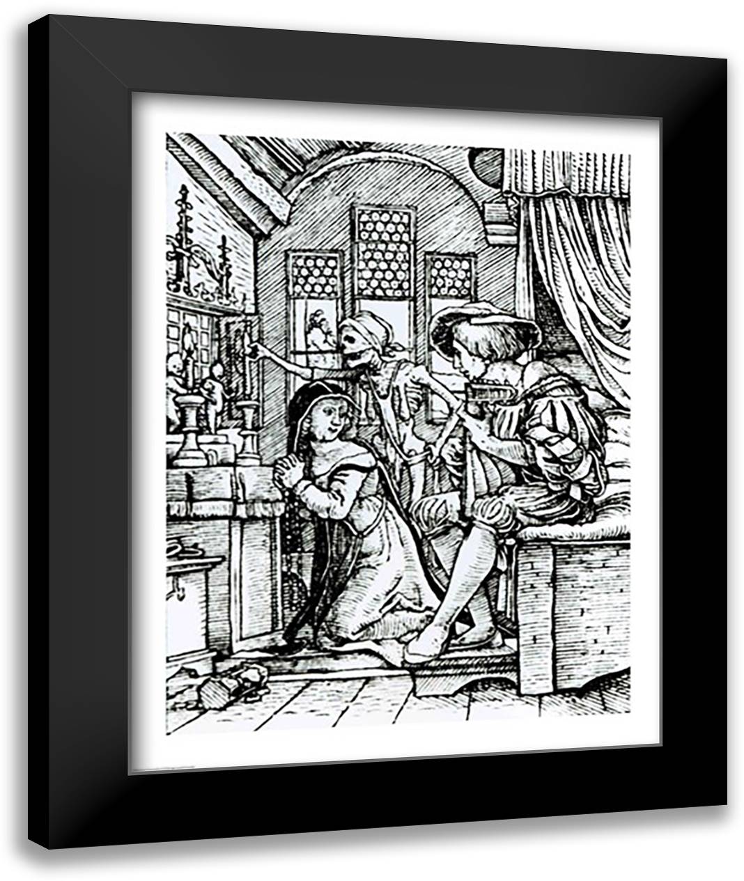 The Nun 22x28 Black Modern Wood Framed Art Print Poster by Holbein, Hans