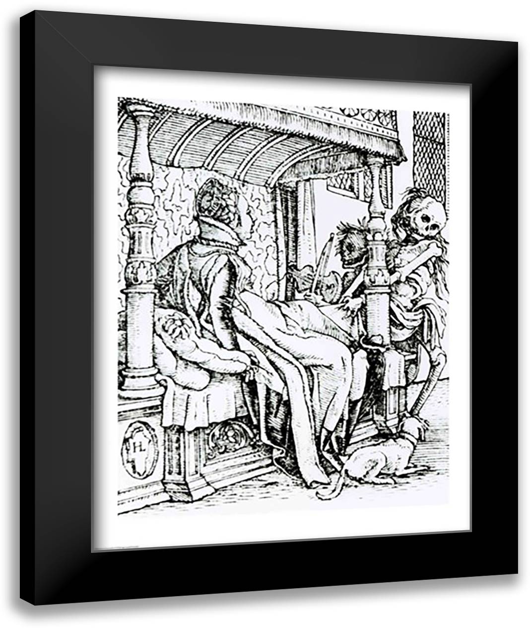 Death and the Lady 22x28 Black Modern Wood Framed Art Print Poster by Holbein, Hans