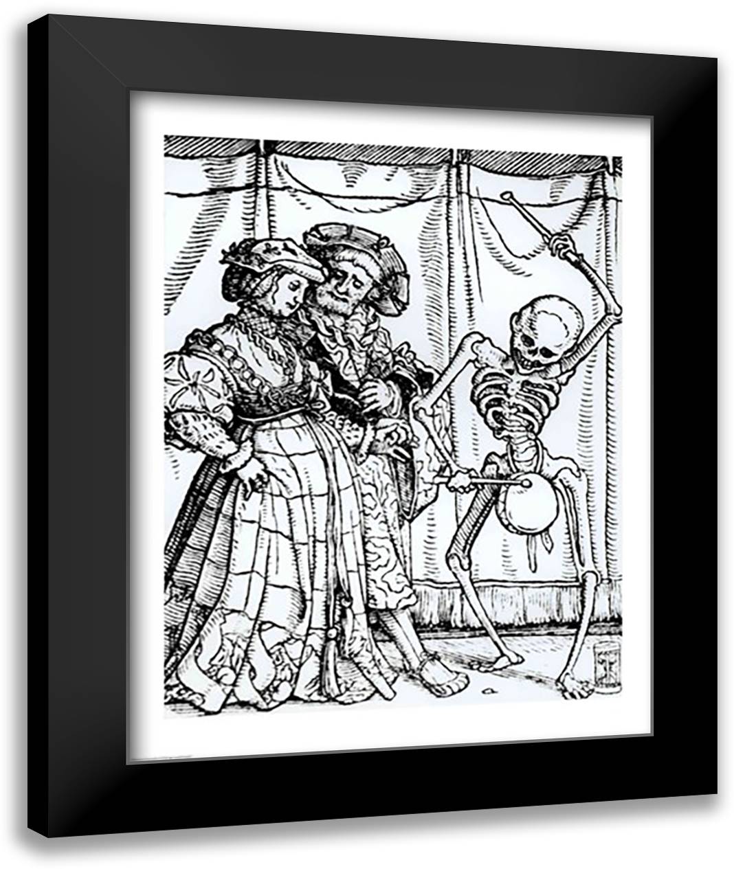 Death and the Noblewoman 22x28 Black Modern Wood Framed Art Print Poster by Holbein, Hans