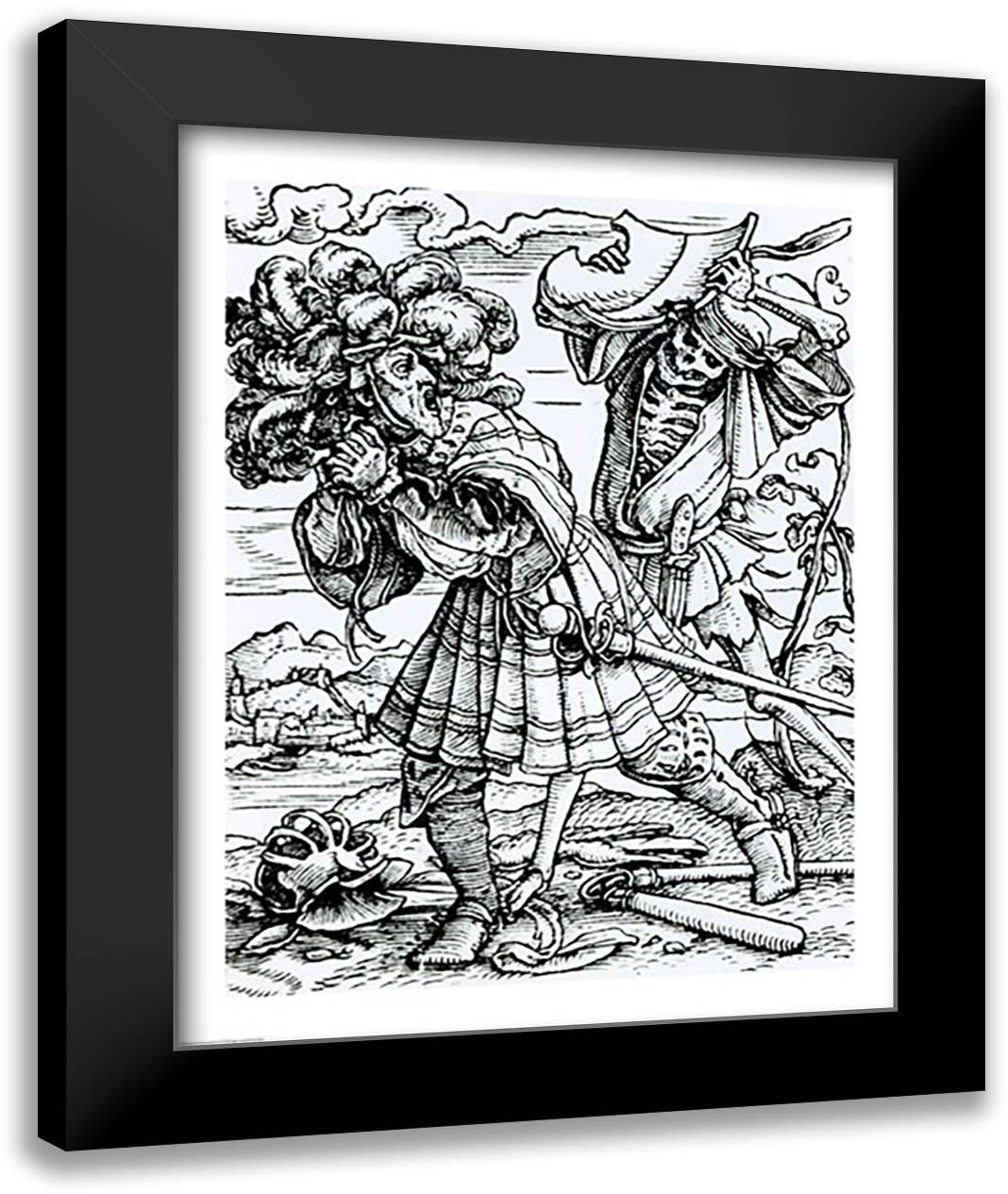 Death and the Count 22x28 Black Modern Wood Framed Art Print Poster by Holbein, Hans