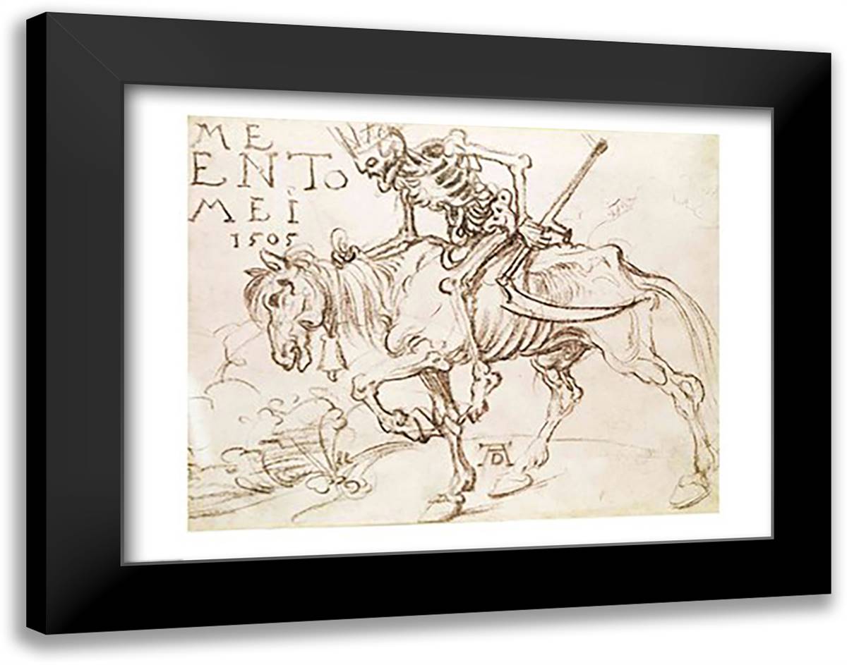 Death Riding, 1505 28x22 Black Modern Wood Framed Art Print Poster by Durer, Albrecht