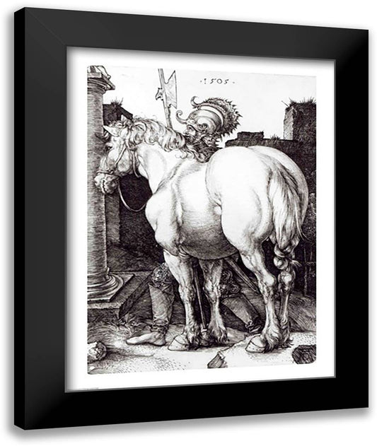 The Large Horse, 1509 22x28 Black Modern Wood Framed Art Print Poster by Durer, Albrecht