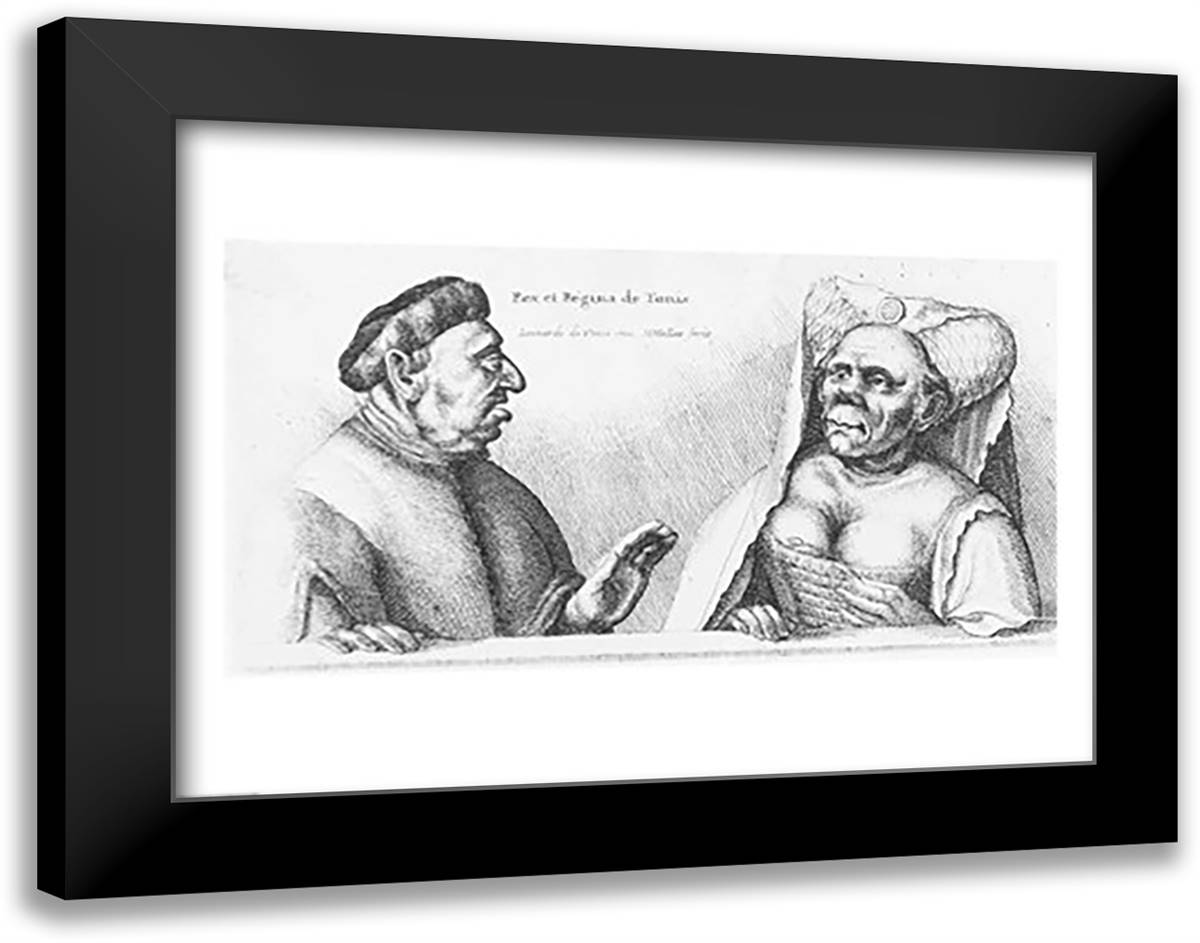 Rex et Regina de Tunis 28x22 Black Modern Wood Framed Art Print Poster by da Vinci, Leonardo