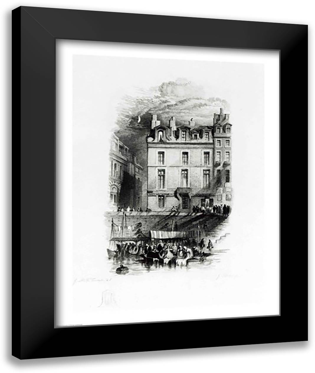 Napoleon's Lodgings on the Quai Conti 22x28 Black Modern Wood Framed Art Print Poster by Turner, J.M.W.