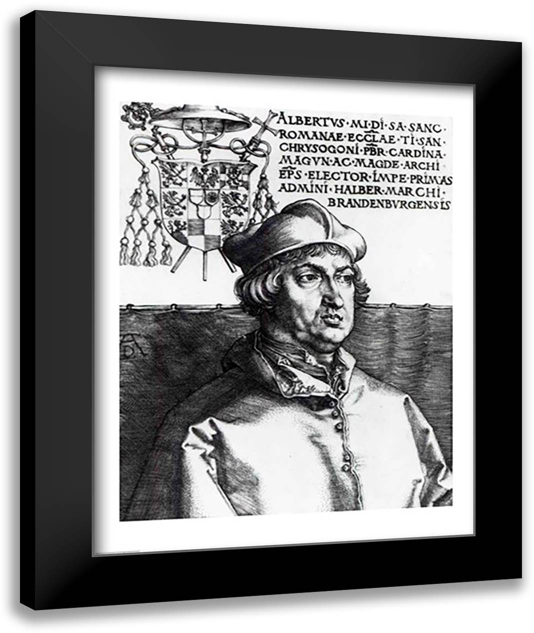 Albrecht of Brandenburg, 1519 22x28 Black Modern Wood Framed Art Print Poster by Durer, Albrecht