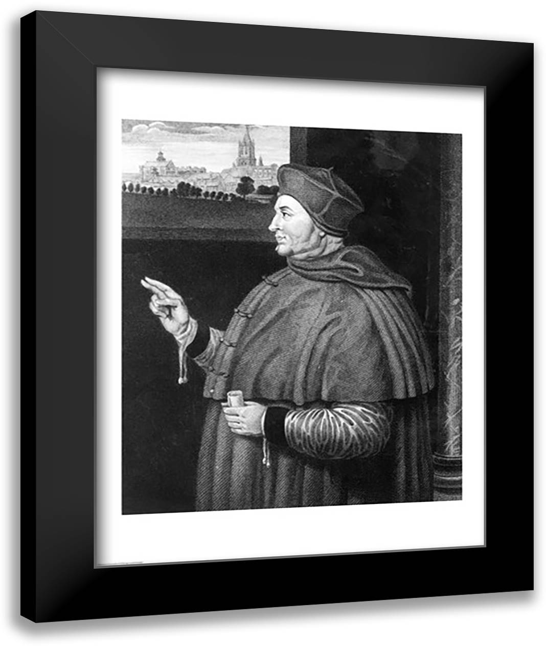 Cardinal Thomas Wolsey 22x28 Black Modern Wood Framed Art Print Poster by Holbein, Hans