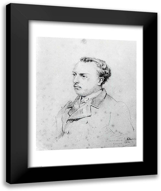Emmanuel Chabrier aged 20, 1861 22x28 Black Modern Wood Framed Art Print Poster by Tissot, James