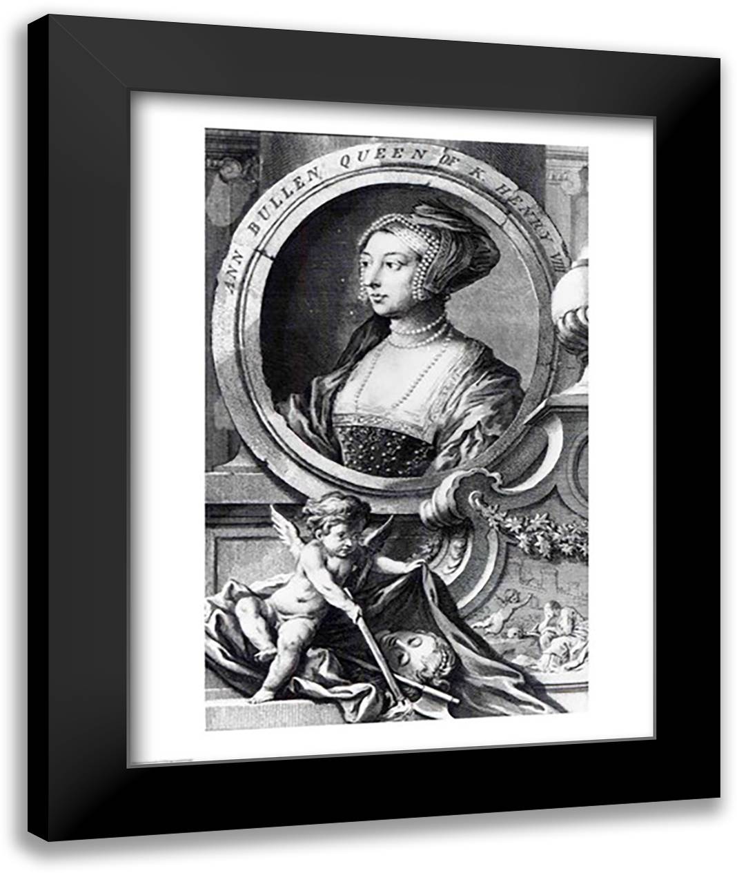 Anne Boleyn 22x28 Black Modern Wood Framed Art Print Poster by Holbein, Hans