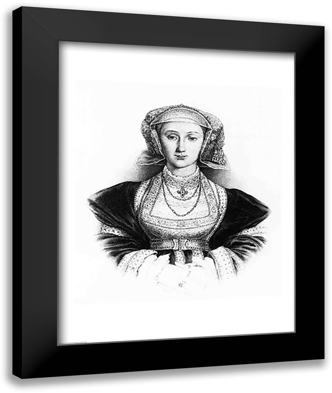 Anne of Cleves 22x28 Black Modern Wood Framed Art Print Poster by Holbein, Hans