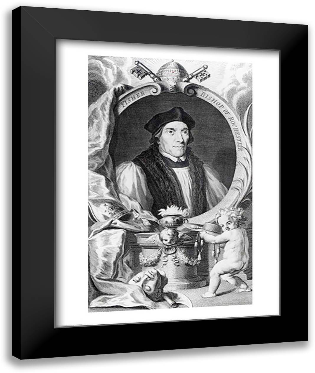 John Fisher, Bishop of Rochester 22x28 Black Modern Wood Framed Art Print Poster by Holbein, Hans