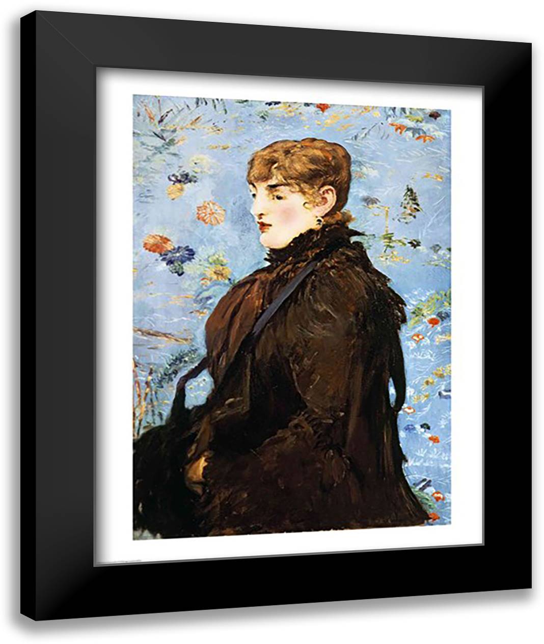 Autumn 22x28 Black Modern Wood Framed Art Print Poster by Manet, Edouard