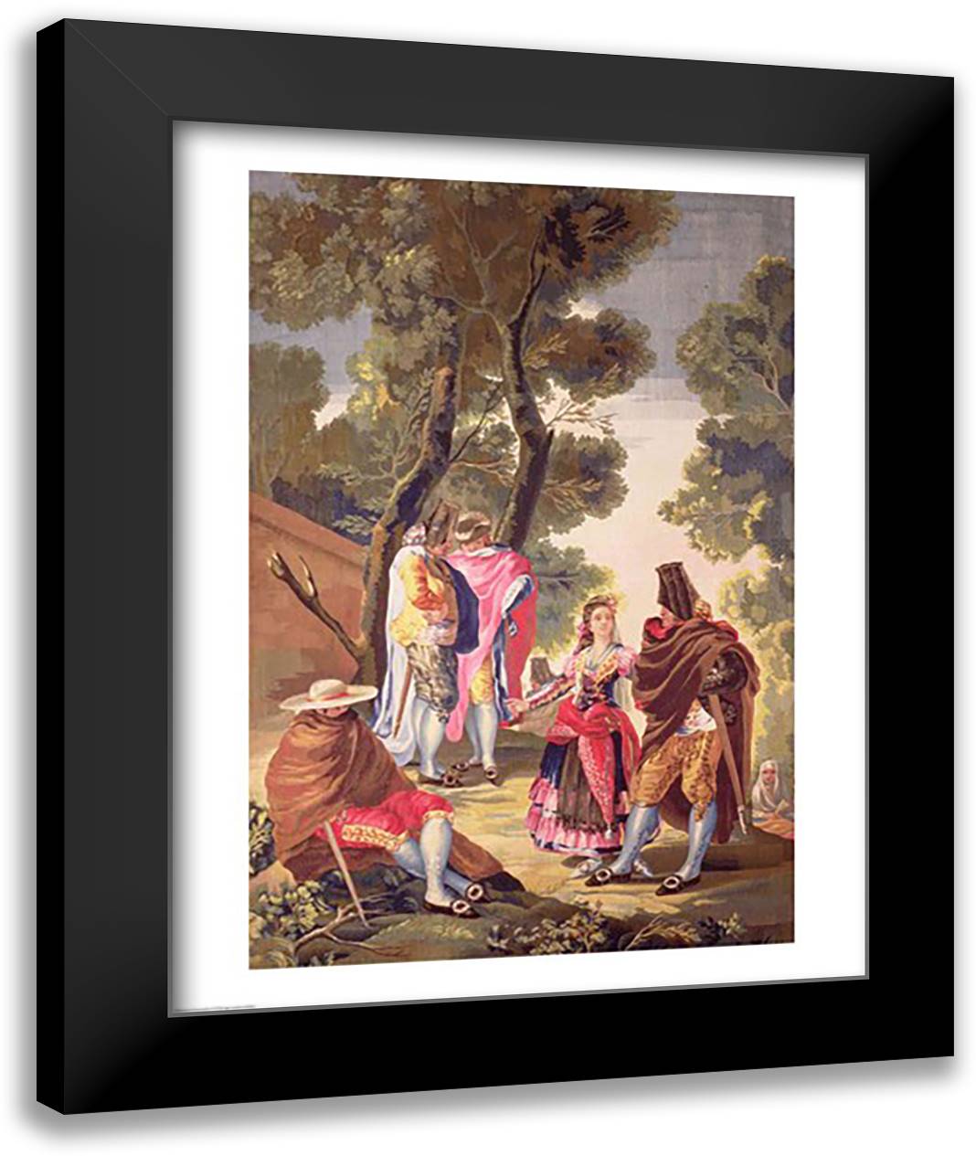 The Pretty Woman and the Masked Men 22x28 Black Modern Wood Framed Art Print Poster by Goya, Francisco De