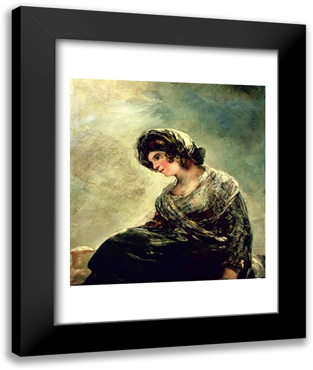 The Milkmaid of Bordeaux, c.1824 22x28 Black Modern Wood Framed Art Print Poster by Goya, Francisco De