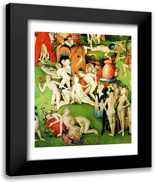 The Garden on Earthly Delights: Allegory of Luxury, central panel of triptych, c.1500 22x28 Black Modern Wood Framed Art Print Poster by Bosch, Hieronymus