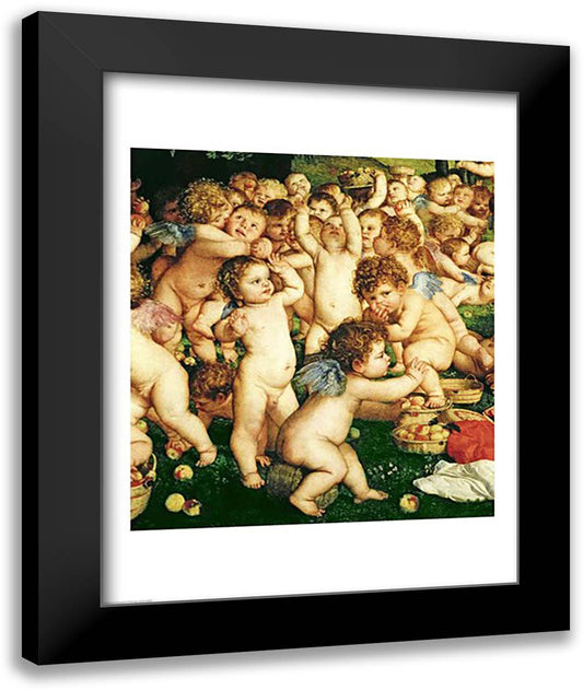 The Worship of Venus, 1519 22x28 Black Modern Wood Framed Art Print Poster by Titian