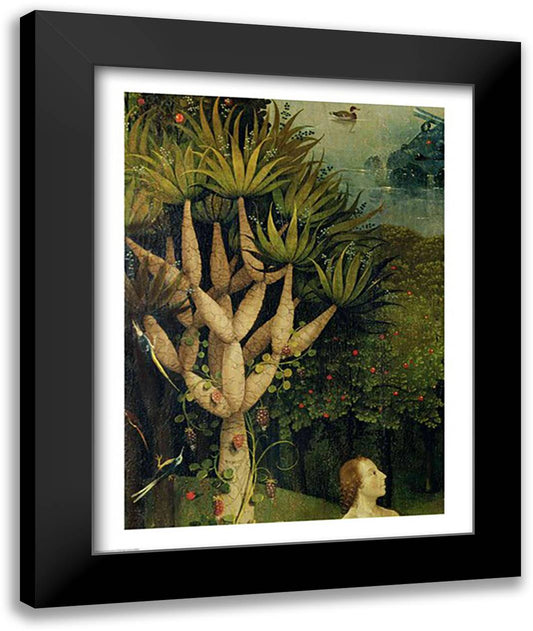 The Tree of the Knowledge of Good and Evil, detail from the right panel of The Garden of Earthly Delights, c.1500 22x28 Black Modern Wood Framed Art Print Poster by Bosch, Hieronymus