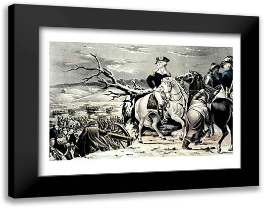 George Washington crossing the Delaware 28x22 Black Modern Wood Framed Art Print Poster
