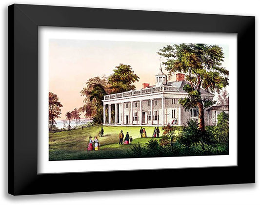 The Home of George Washington 28x22 Black Modern Wood Framed Art Print Poster