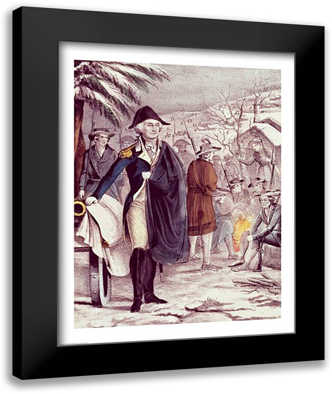 George Washington at Valley Forge 22x28 Black Modern Wood Framed Art Print Poster