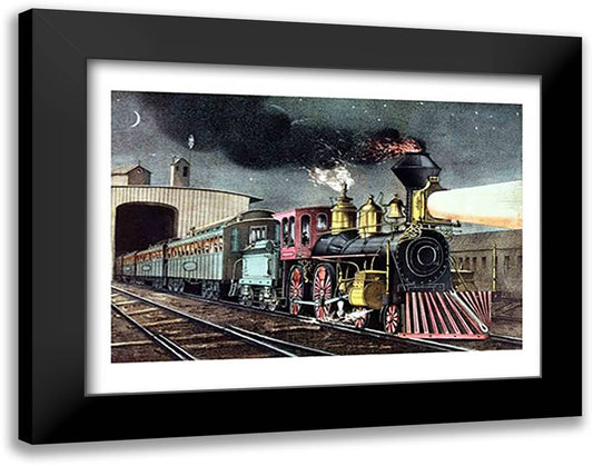 The Night Express 28x22 Black Modern Wood Framed Art Print Poster