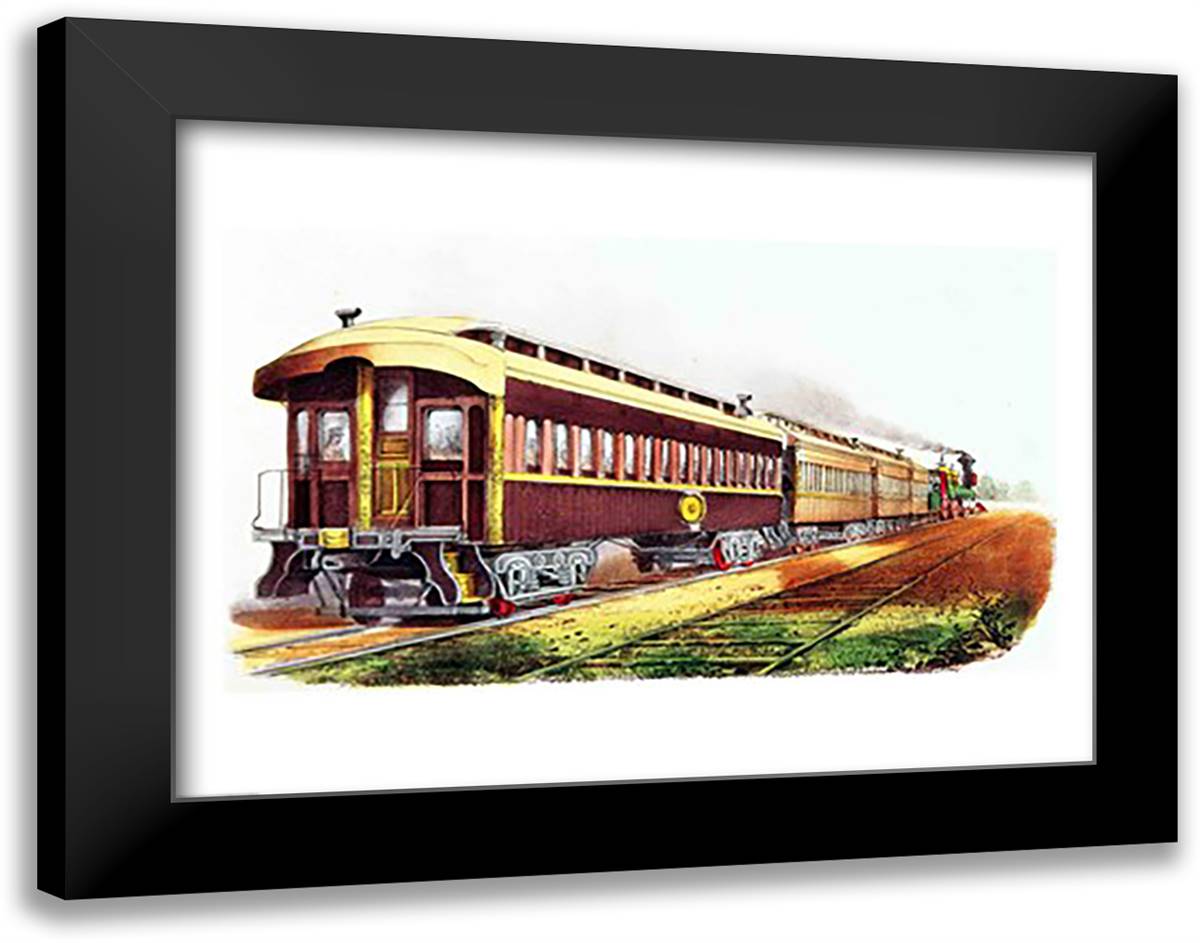 The Lightning Express 28x22 Black Modern Wood Framed Art Print Poster