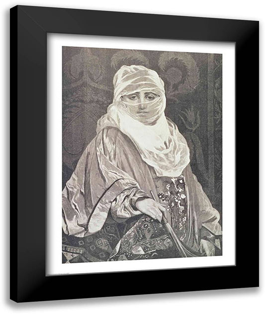 La Favorita'- Woman with a Veil 22x28 Black Modern Wood Framed Art Print Poster by Gerome, Jean Leon