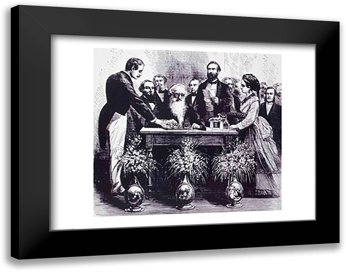 Professor Samuel Finley Breese Morse Explaining the Function of his Invention 28x22 Black Modern Wood Framed Art Print Poster