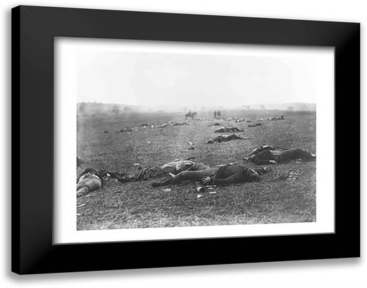 The Harvest of Death, Gettysburg, 1863 28x22 Black Modern Wood Framed Art Print Poster