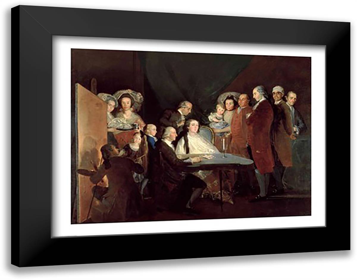 The Family of the Infante Don Luis de Borbon 28x22 Black Modern Wood Framed Art Print Poster by Goya, Francisco De