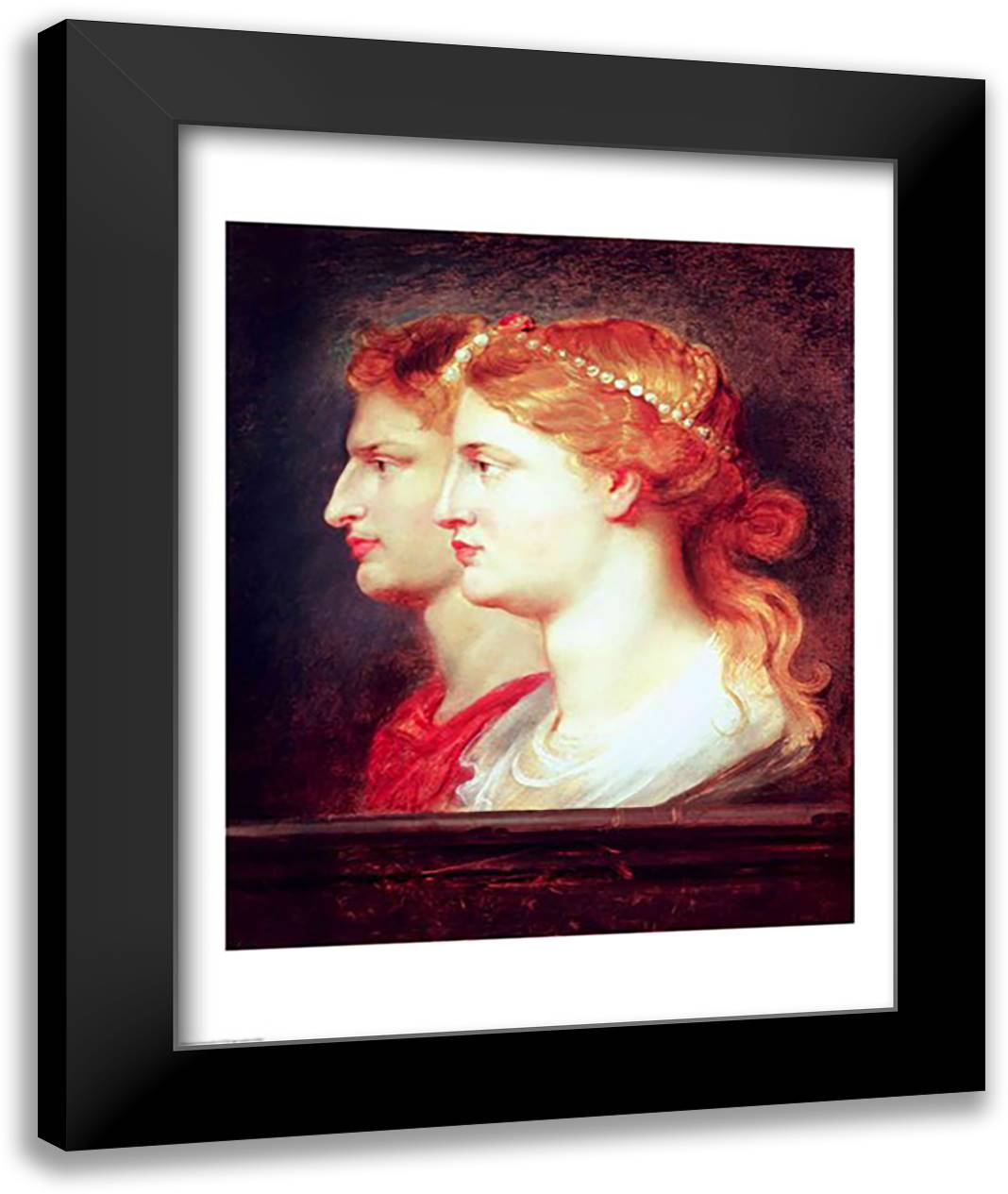 Tiberius 22x28 Black Modern Wood Framed Art Print Poster by Rubens, Peter Paul