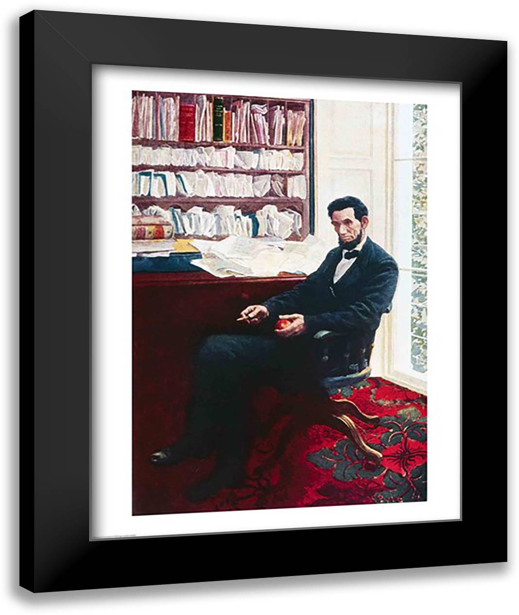 Portrait of Abraham Lincoln 22x28 Black Modern Wood Framed Art Print Poster by Pyle, Howard