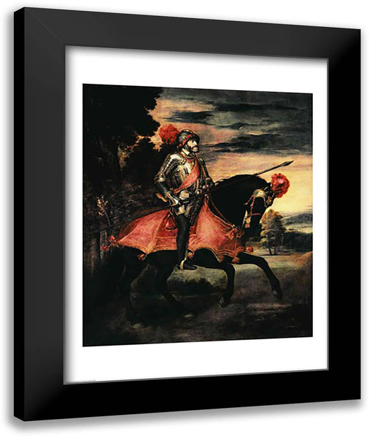 The Emperor Charles V 22x28 Black Modern Wood Framed Art Print Poster by Titian