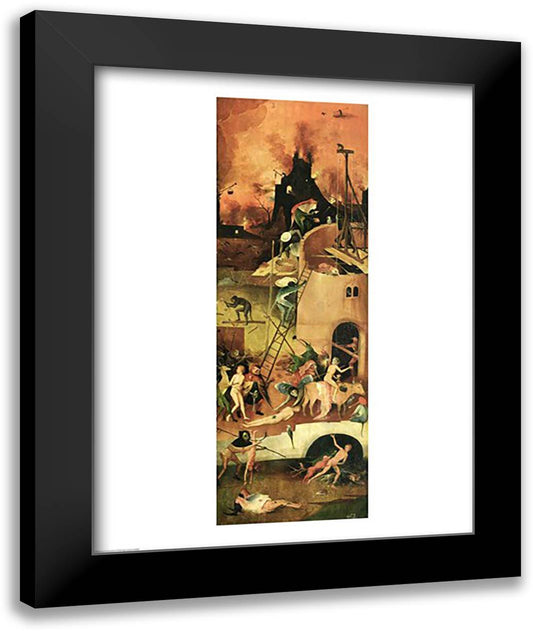 The Haywain: right wing of the triptych depicting Hell, c.1500 22x28 Black Modern Wood Framed Art Print Poster by Bosch, Hieronymus