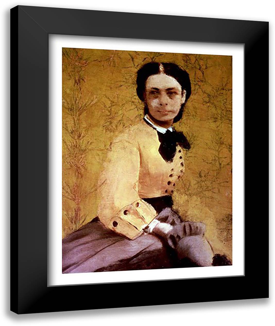 Portrait of Princess Pauline de Metternich, c.1865 22x28 Black Modern Wood Framed Art Print Poster by Degas, Edgar